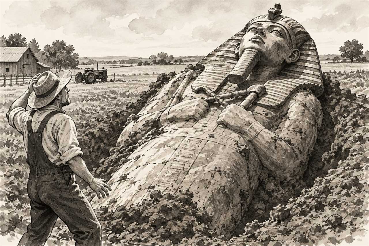 A Farmer's Field Just Produced a 28-Foot Pharaoh, No Metal Detector Required